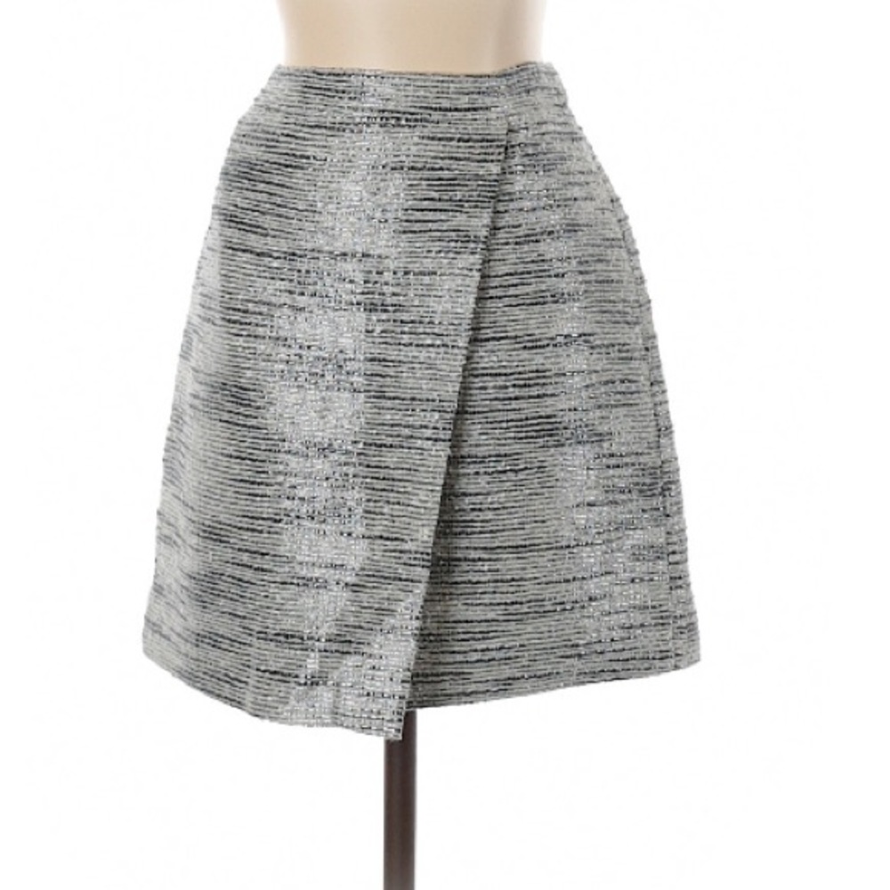 J. Crew Black and White Textured Skirt